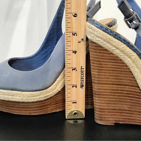 Mark James by Badgley Mischka Magnolia Wedge Platform Sandal Heels Suede Leather - Picture 12 of 16